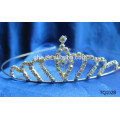 New fashion wholesale rhinestone tiara round crowns for pageants